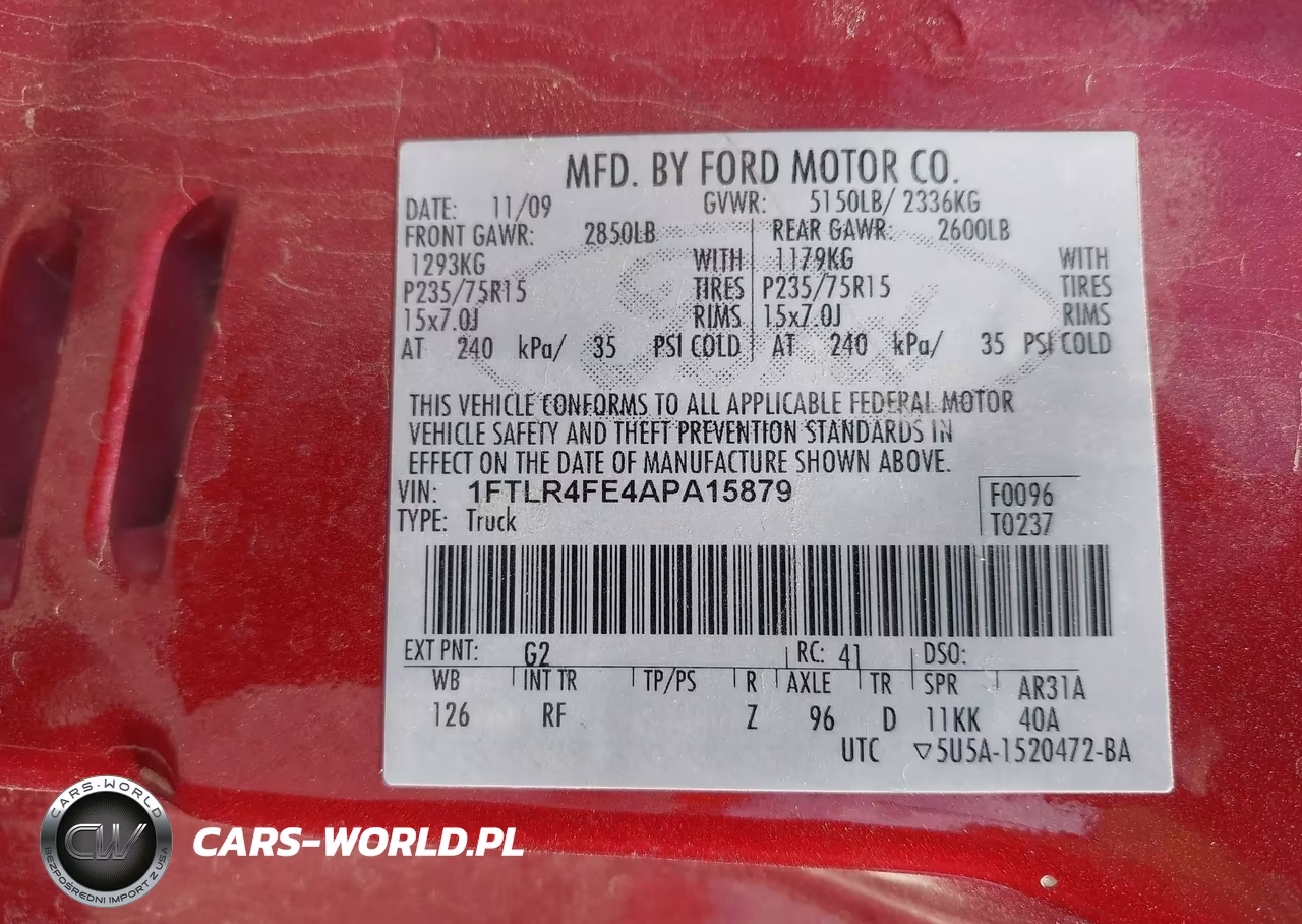 2010 Ford Ranger Xlt VIN:1FTLR4FE4APA15879 - 9