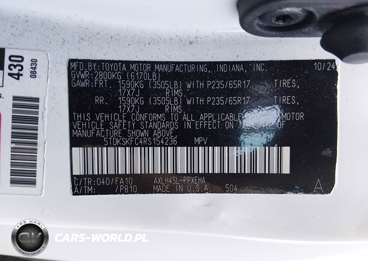 2024 Toyota Sienna Le VIN:5TDKSKFC4RS154236 - 9