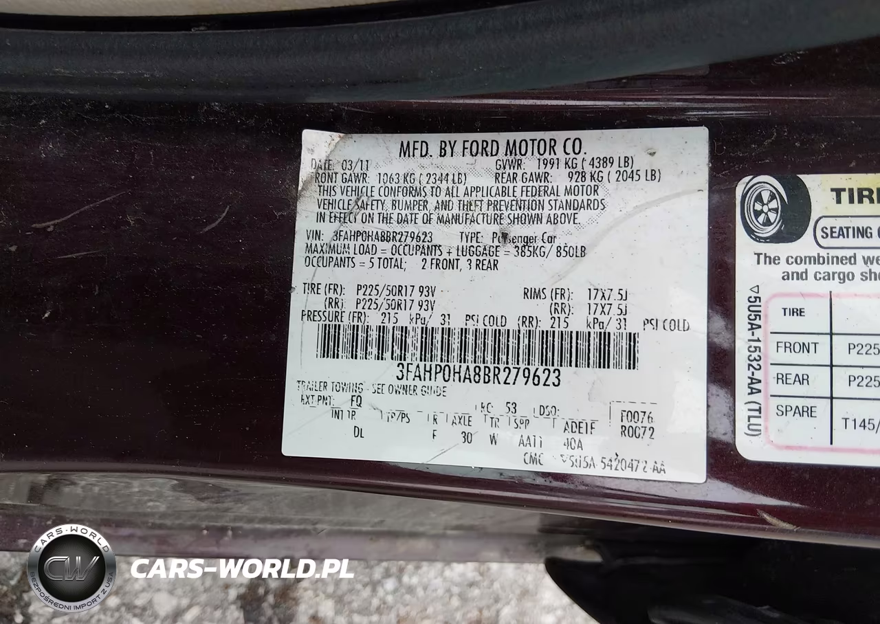 2011 Ford Fusion Se VIN:3FAHP0HA8BR279623 - 9