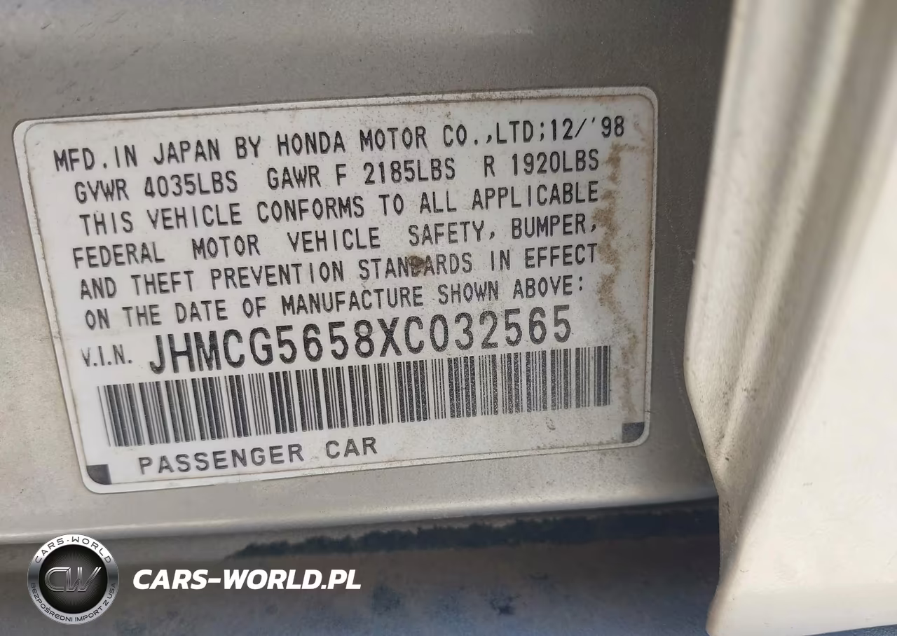 1999 Honda Accord Ex VIN:JHMCG5658XC032565 - 9