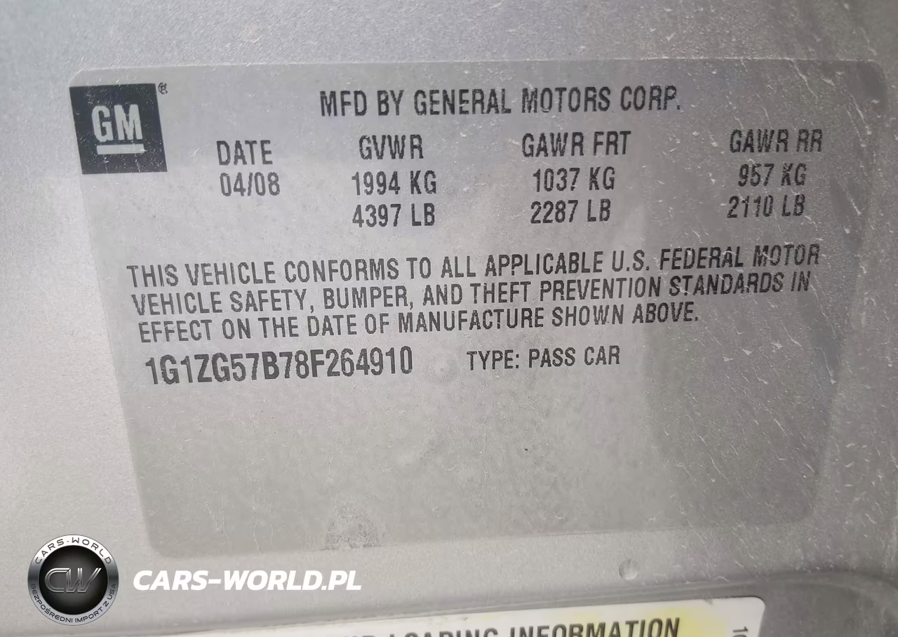 2008 Chevrolet Malibu Ls W-1Fl VIN:1G1ZG57B78F264910 - 9