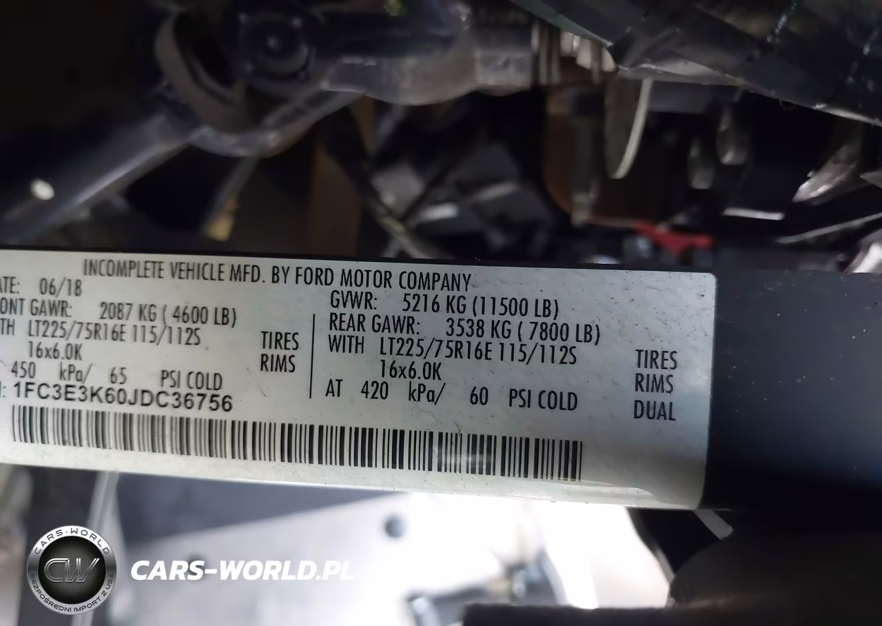 2018 Ford E-350 Stripped VIN:1FC3E3K60JDC36756 - 9