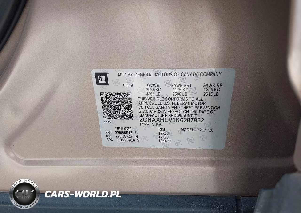 2019 Chevrolet Equinox Ls VIN:2GNAXHEV1K6287952 - 9