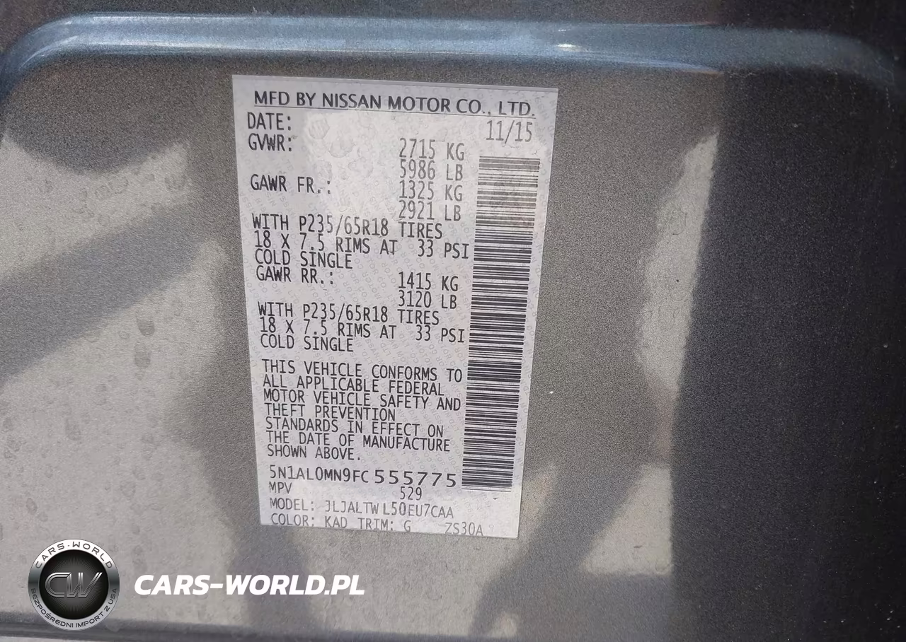 2015 Infiniti Qx60 VIN:5N1AL0MN9FC555775 - 9