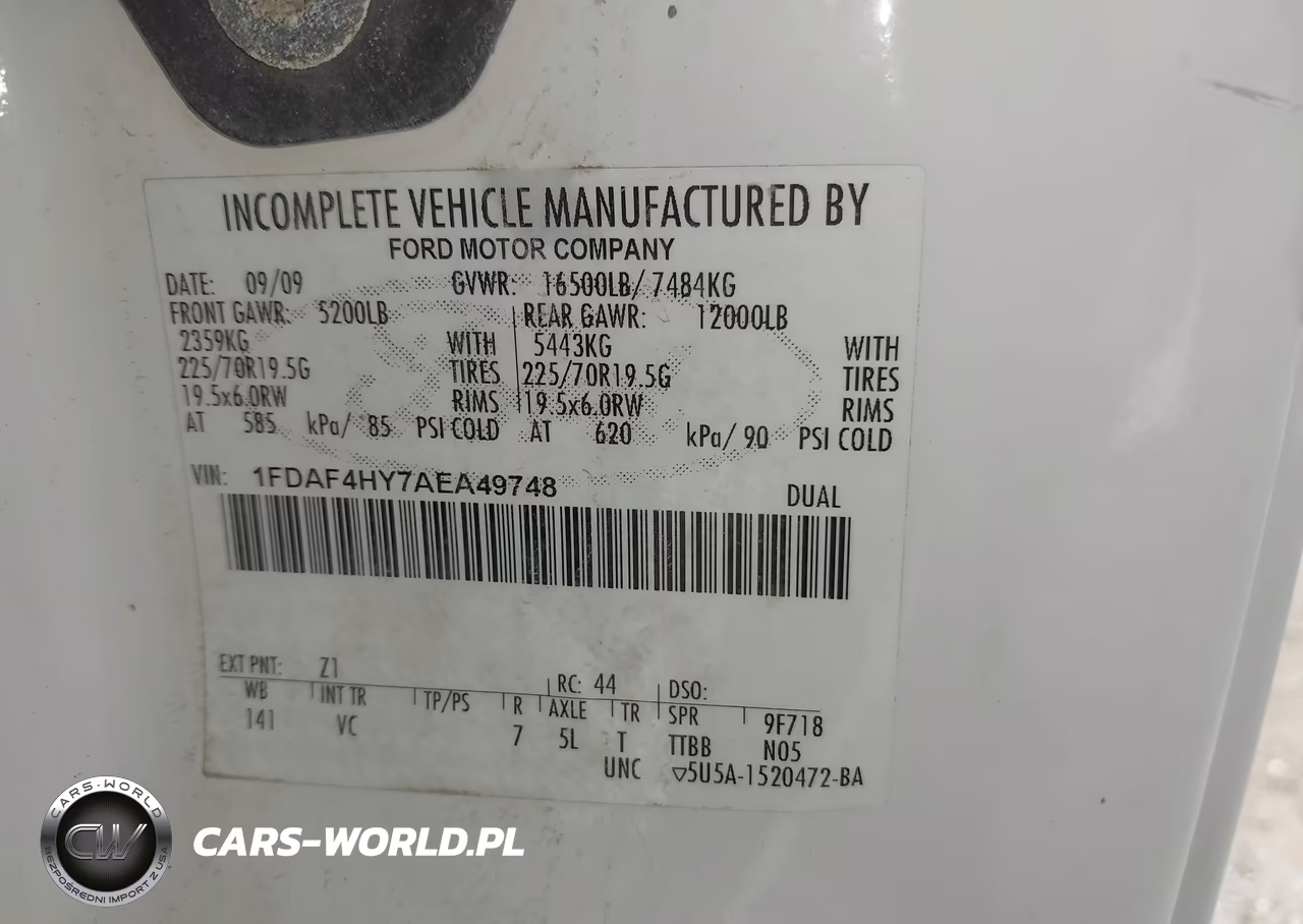 2010 Ford F-450 Chassis Xl-Xlt VIN:1FDAF4HY7AEA49748 - 9