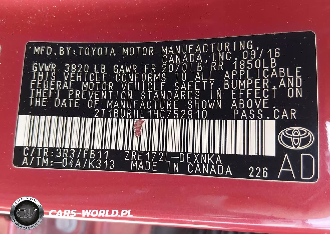 2017 Toyota Corolla Le VIN:2T1BURHE1HC752910 - 9