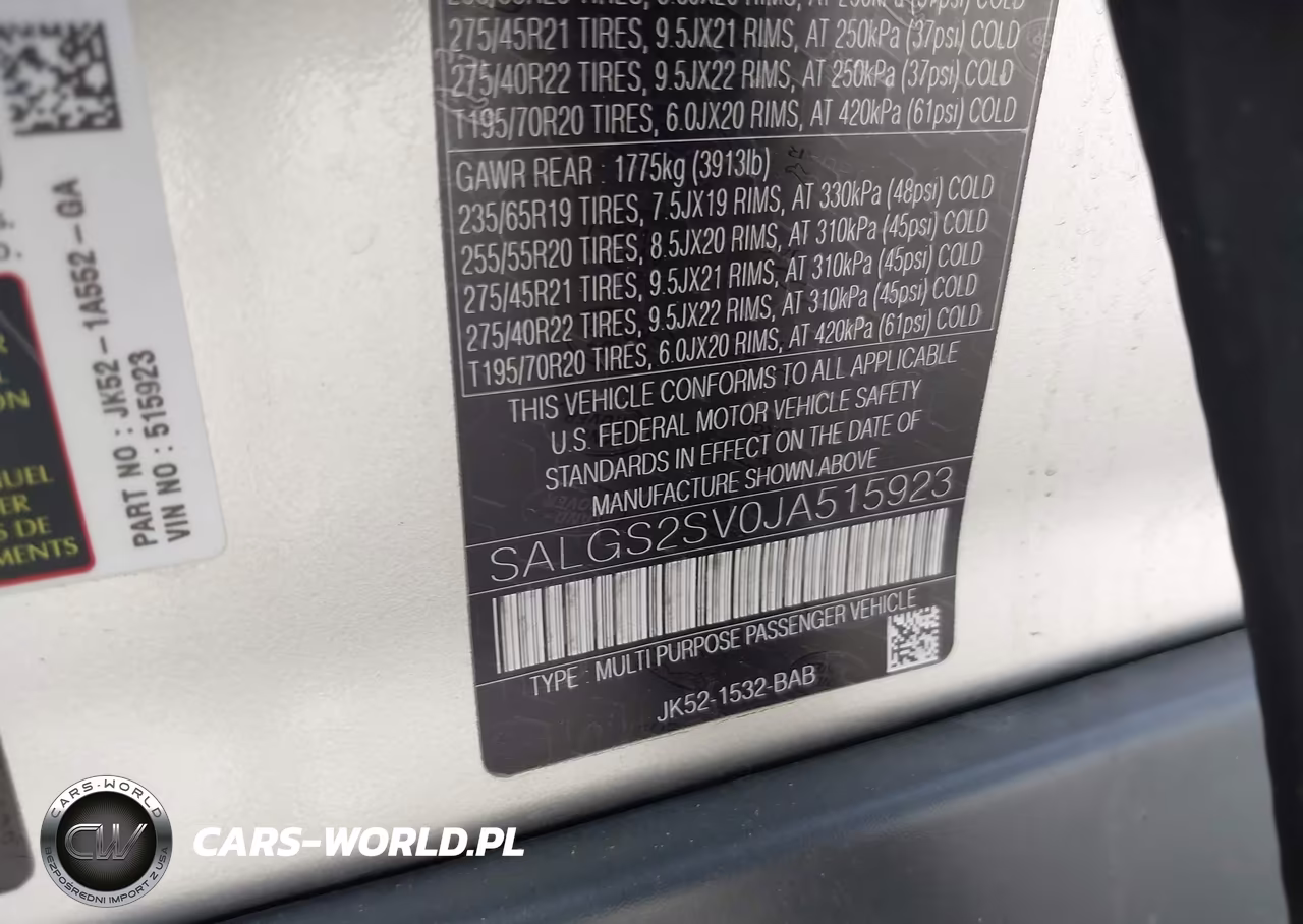 2018 Land Rover Range Rover 3.0L V6 Supercharged Hse VIN:SALGS2SV0JA515923 - 9