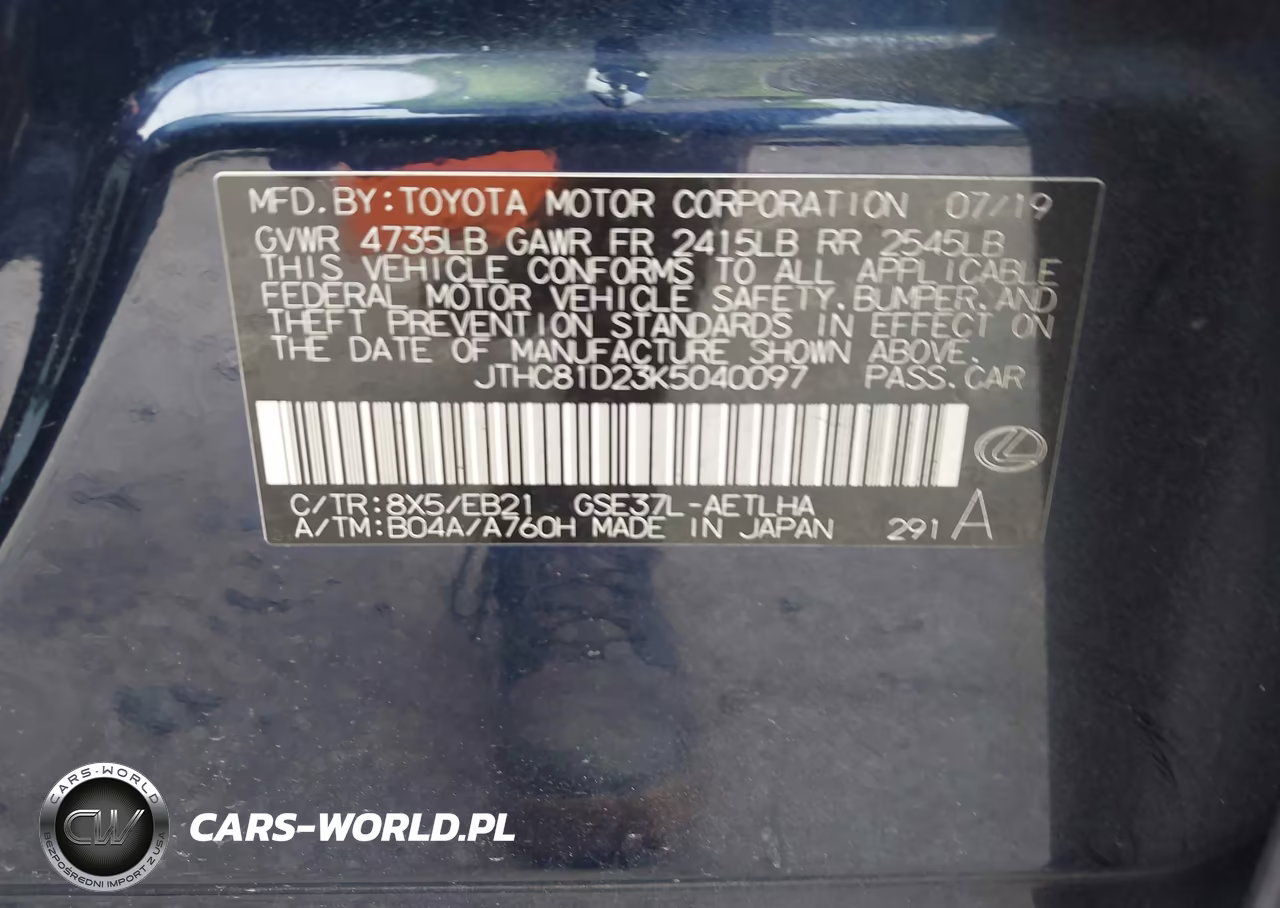 2019 Lexus Is 300 VIN:JTHC81D23K5040097 - 9