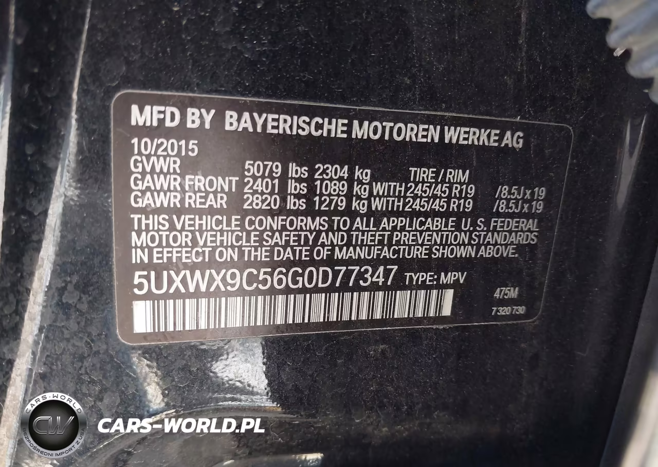 2016 BMW X3 xDrive28I VIN:5UXWX9C56G0D77347 - 9