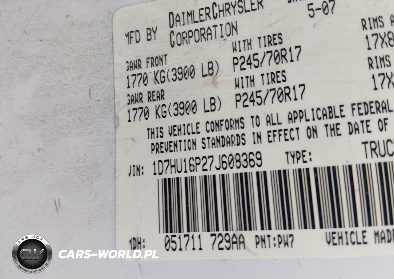 2007 Dodge Ram 1500 St VIN:1D7HU16P27J608369 - 9