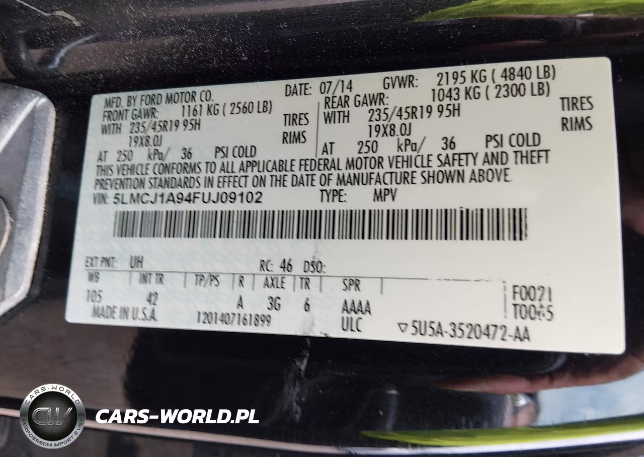 2015 Lincoln Mkc VIN:5LMCJ1A94FUJ09102 - 9