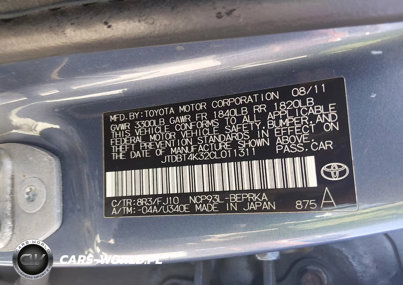 2012 Toyota Yaris VIN:JTDBT4K32CL011311 - 9