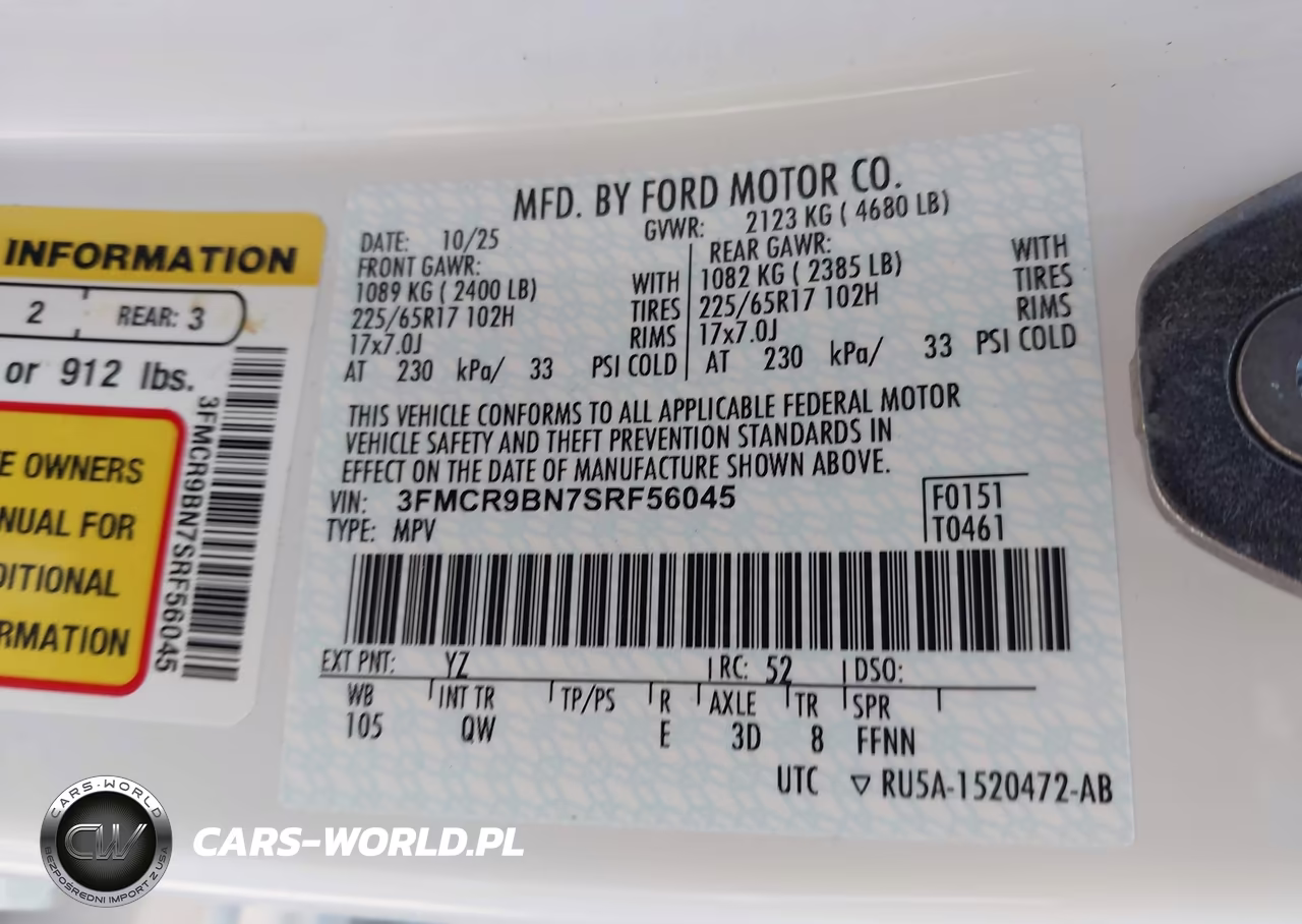 2025 Ford Bronco Sport Big Bend VIN:3FMCR9BN7SRF56045 - 9