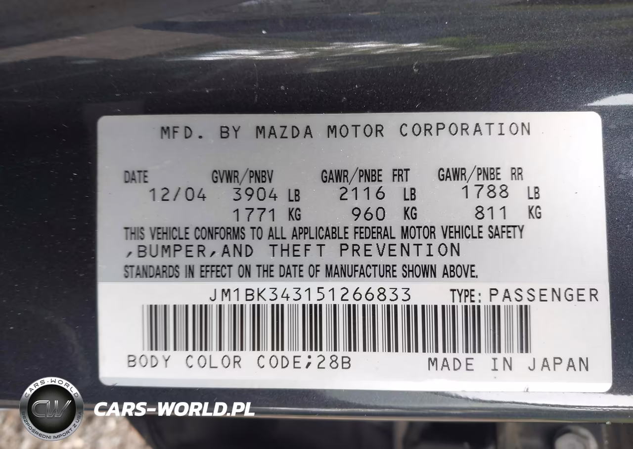 2005 Mazda Mazda3 Sp23 VIN:JM1BK343151266833 - 9