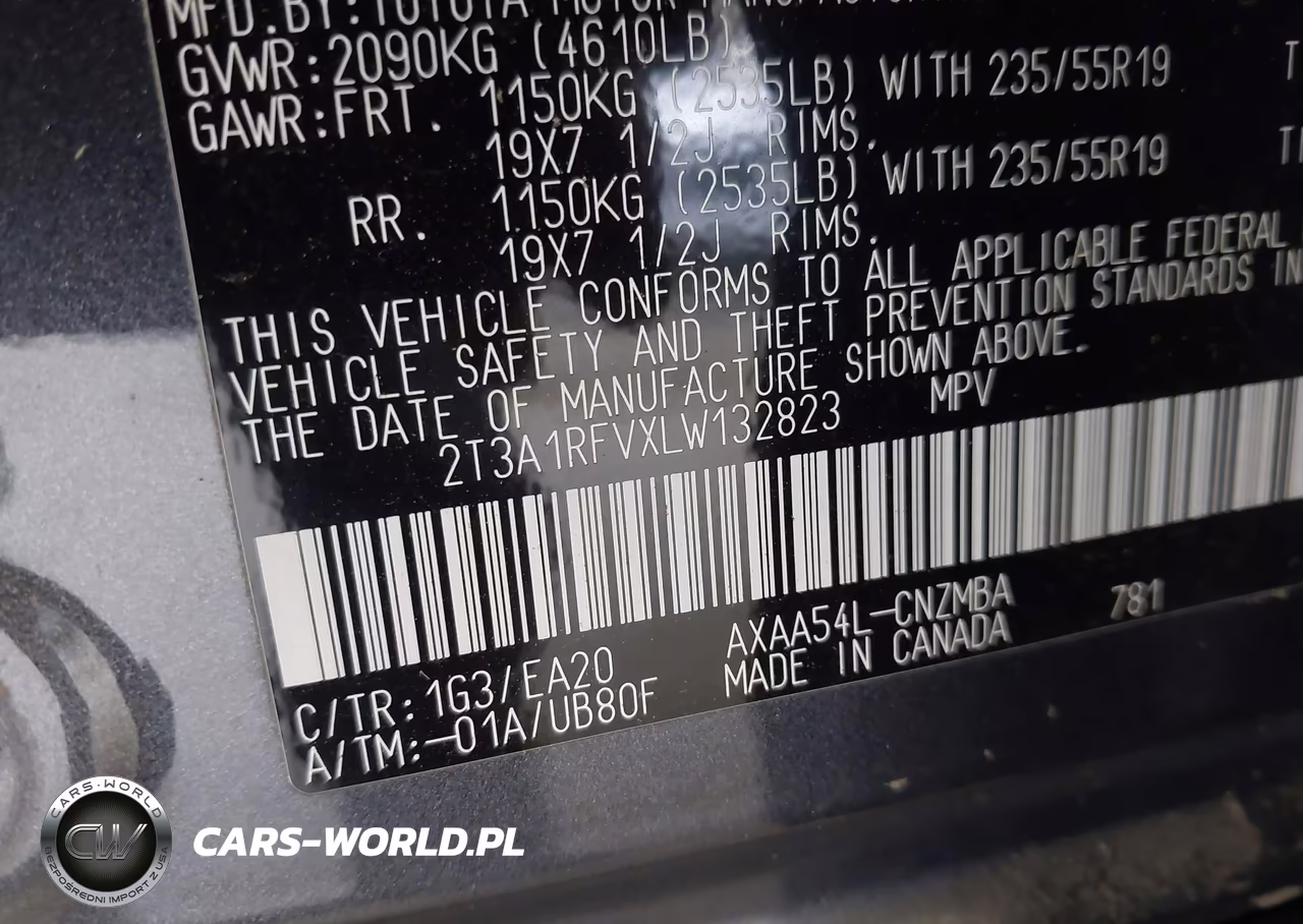 2020 Toyota Rav4 Xle Premium VIN:2T3A1RFVXLW132823 - 9