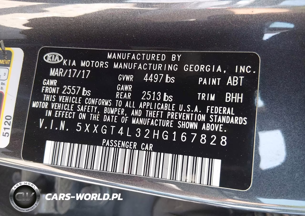 2017 Kia Optima Lx VIN:5XXGT4L32HG167828 - 9