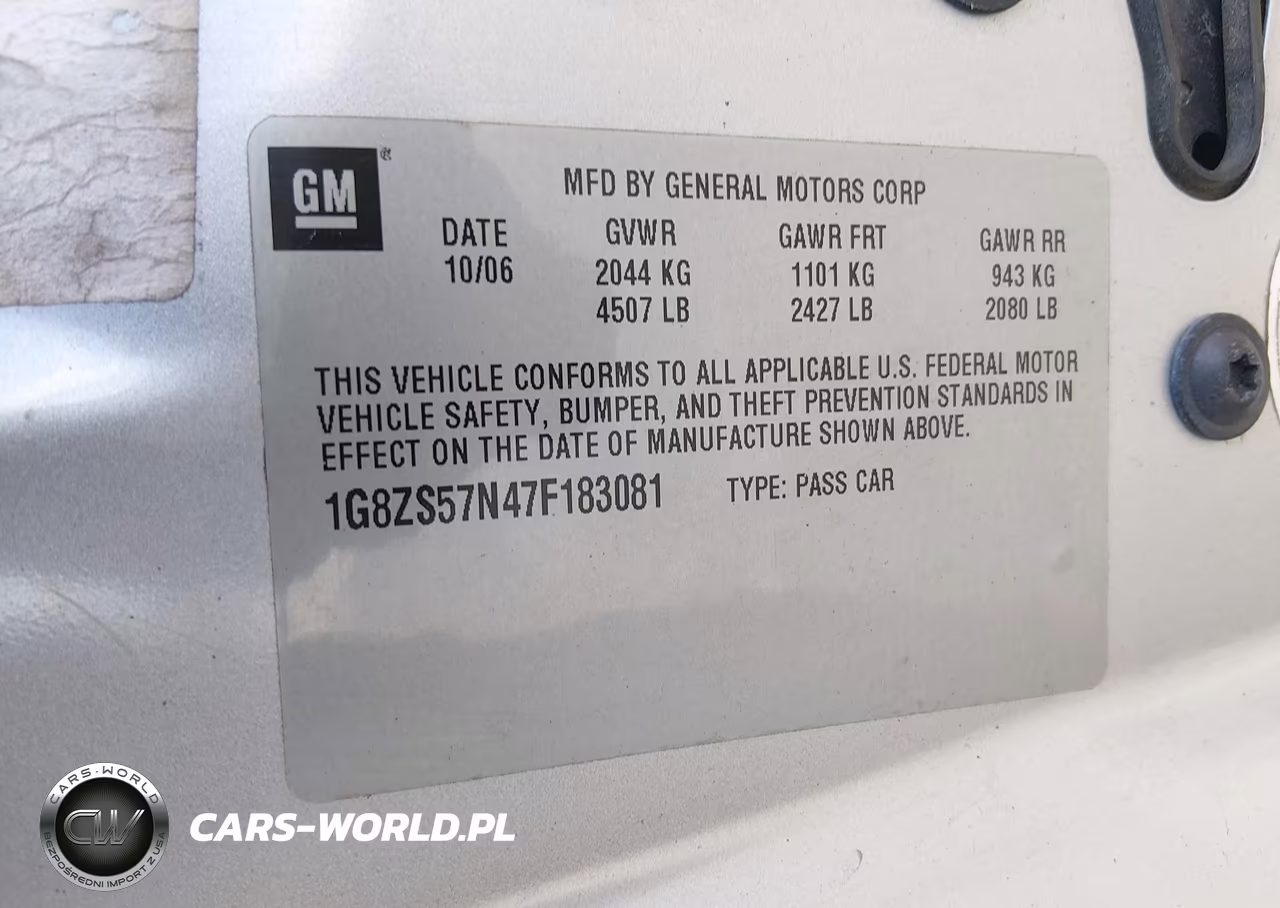 2007 Saturn Aura Xe VIN:1G8ZS57N47F183081 - 8