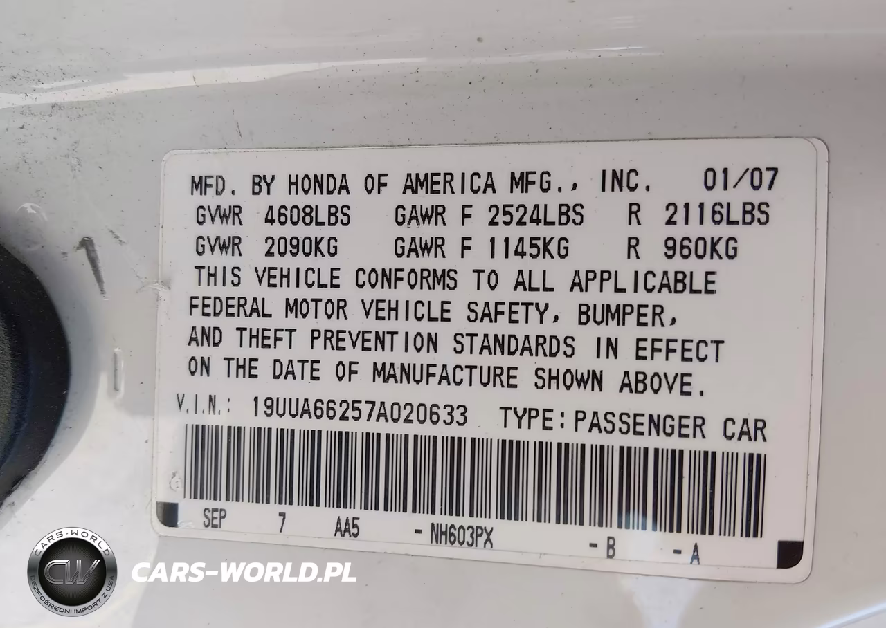 2007 Acura Tl 3.2 VIN:19UUA66257A020633 - 9