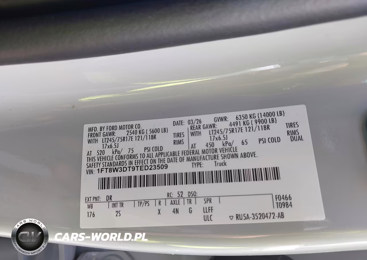 2026 Ford F-350 Xlt VIN:1FT8W3DT9TED23509 - 9