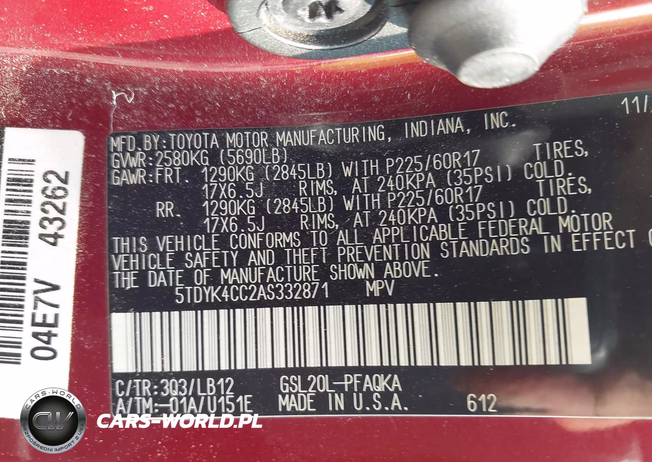 2010 Toyota Sienna Xle VIN:5TDYK4CC2AS332871 - 9