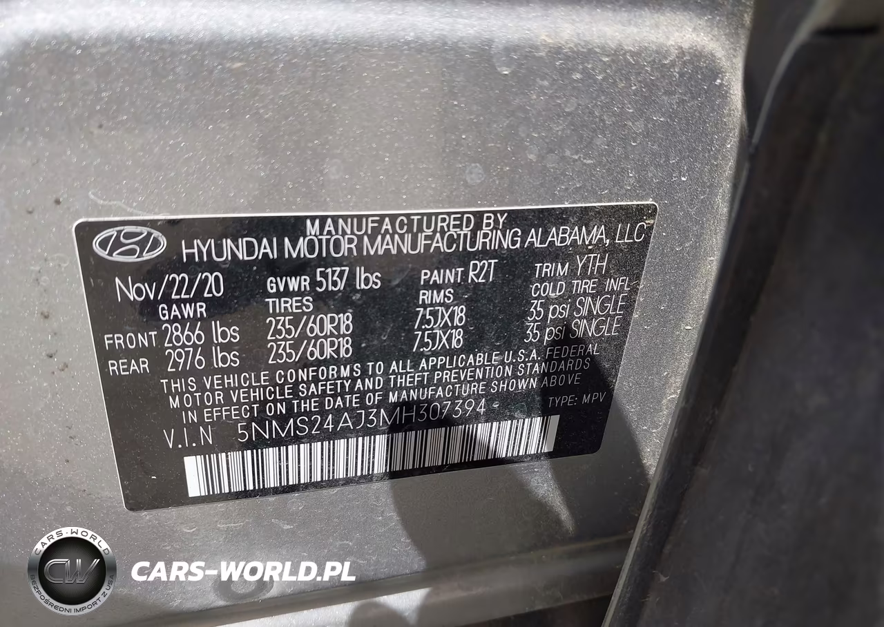 2021 Hyundai Santa Fe Sel VIN:5NMS24AJ3MH307394 - 9