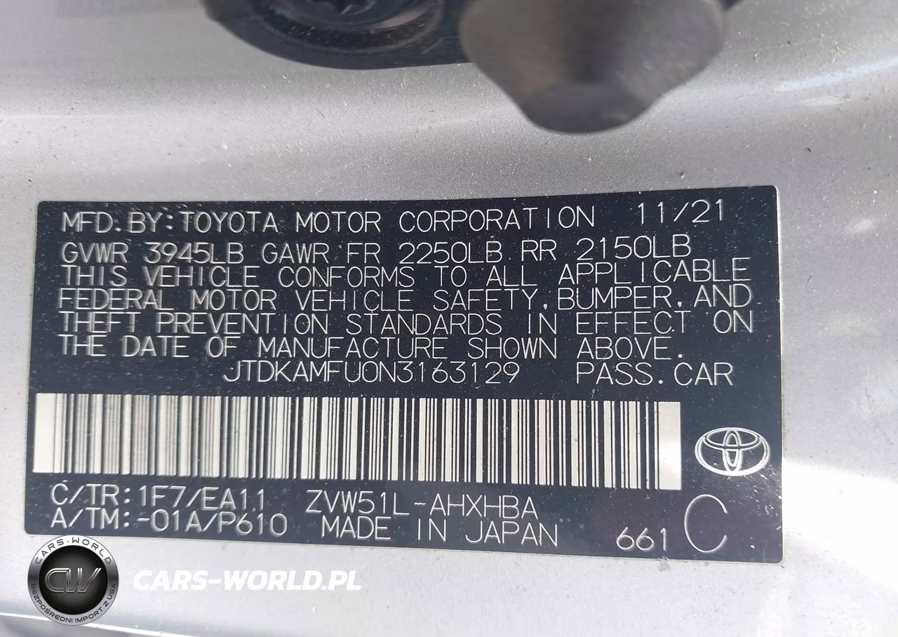 2022 Toyota Prius Limited VIN:JTDKAMFU0N3163129 - 9