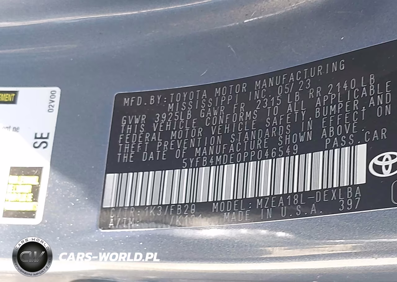 TOYOTA COROLLA VIN:5YFB4MDE0PP046549 - 9