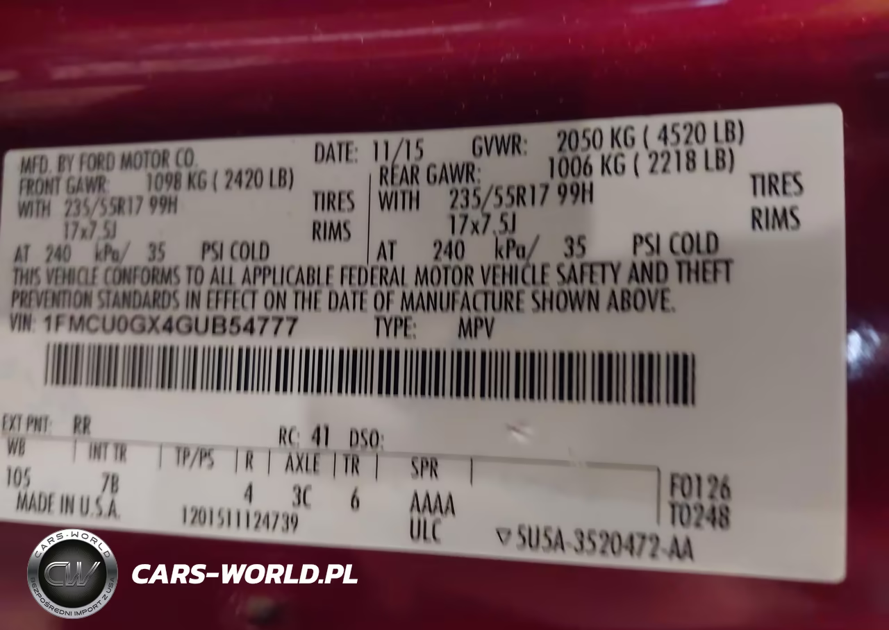 2016 Ford Escape Se VIN:1FMCU0GX4GUB54777 - 9