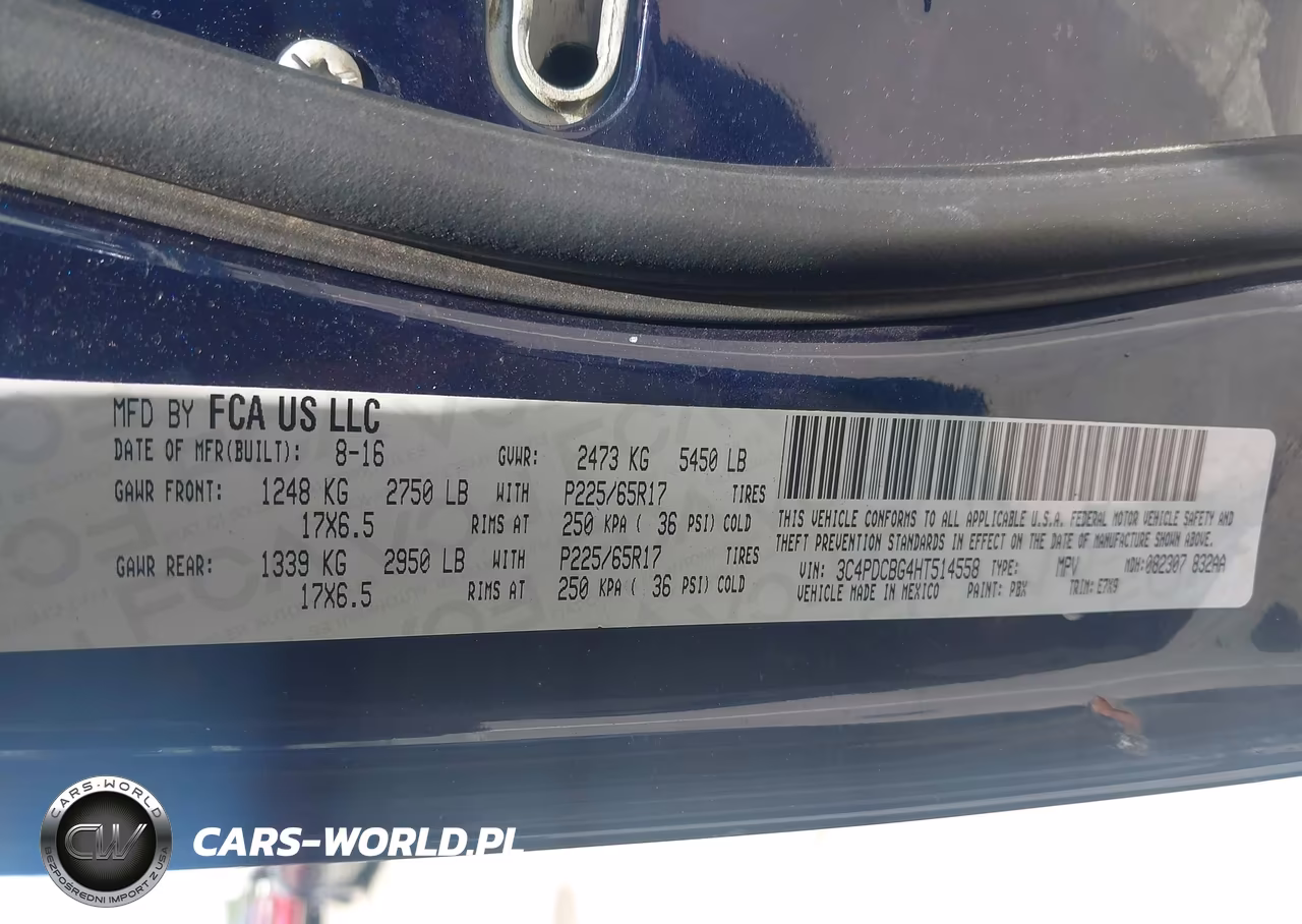 2017 Dodge Journey Sxt VIN:3C4PDCBG4HT514558 - 9