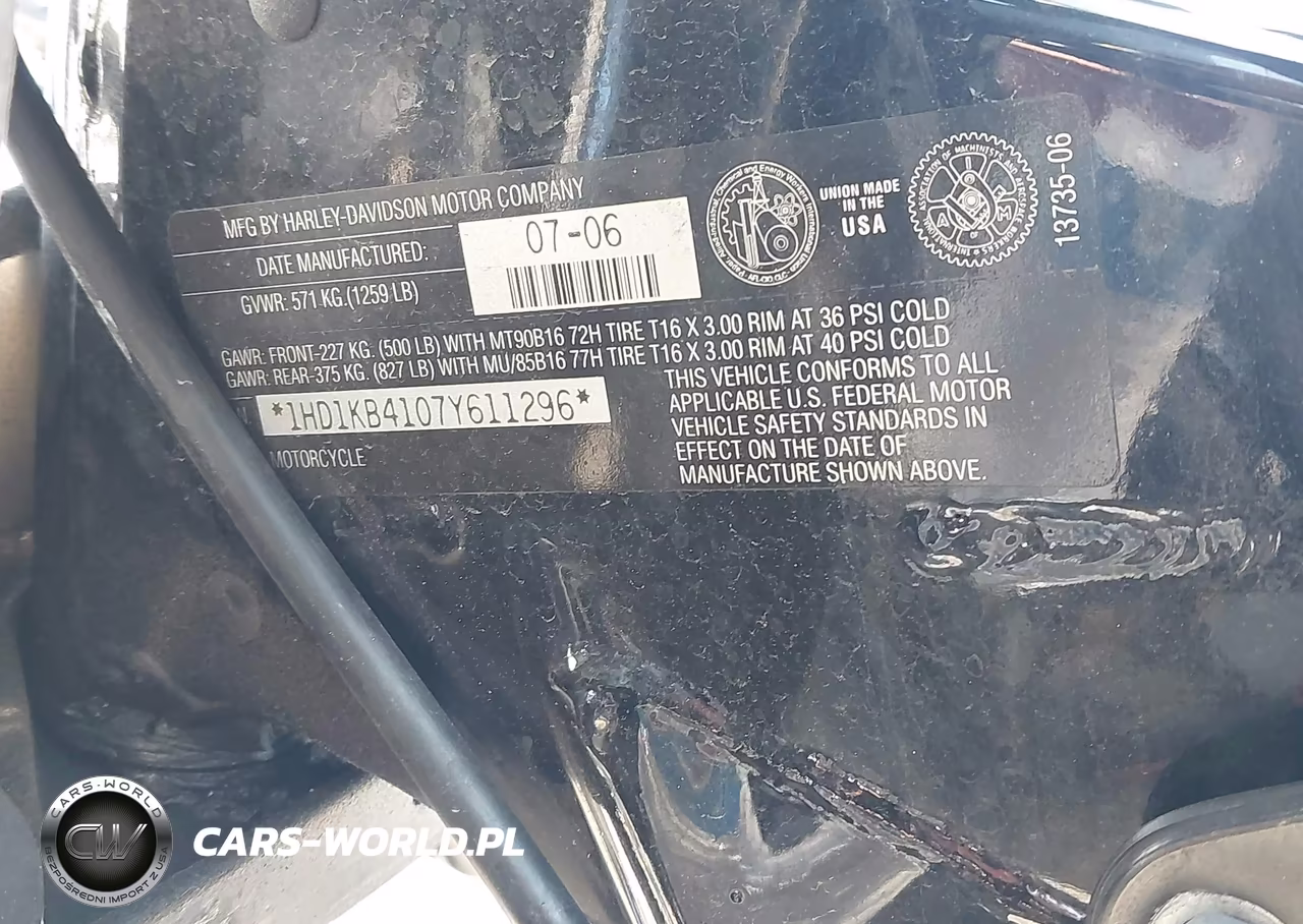 2007 Harley-Davidson Flhx VIN:1HD1KB4107Y611296 - 10