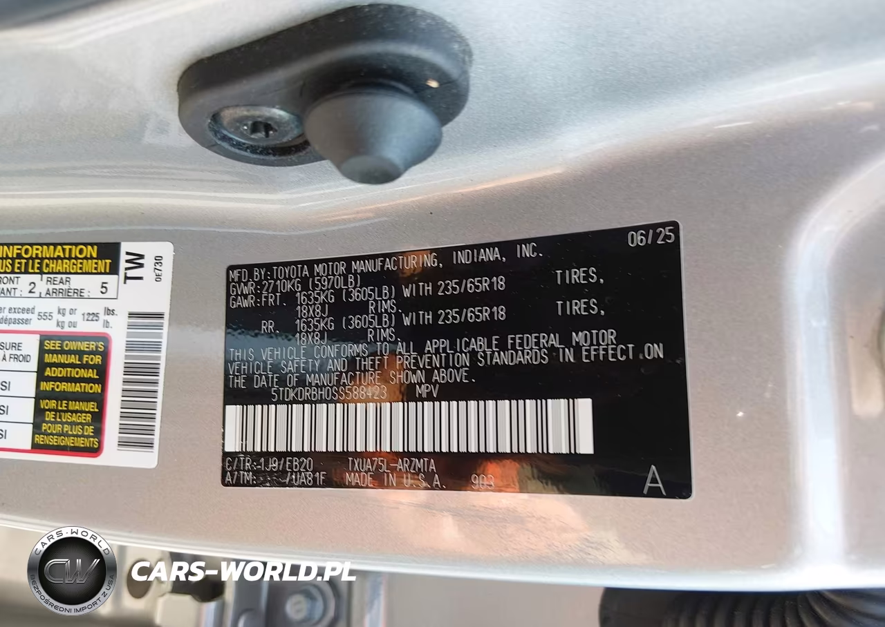 2025 Toyota Highlander Xle VIN:5TDKDRBH0SS588423 - 9