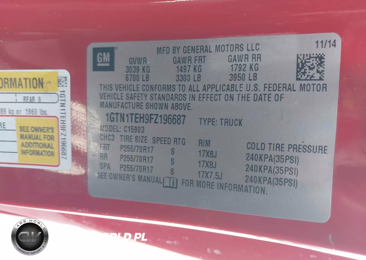 2015 GMC Sierra 1500 VIN:1GTN1TEH9FZ196687 - 9