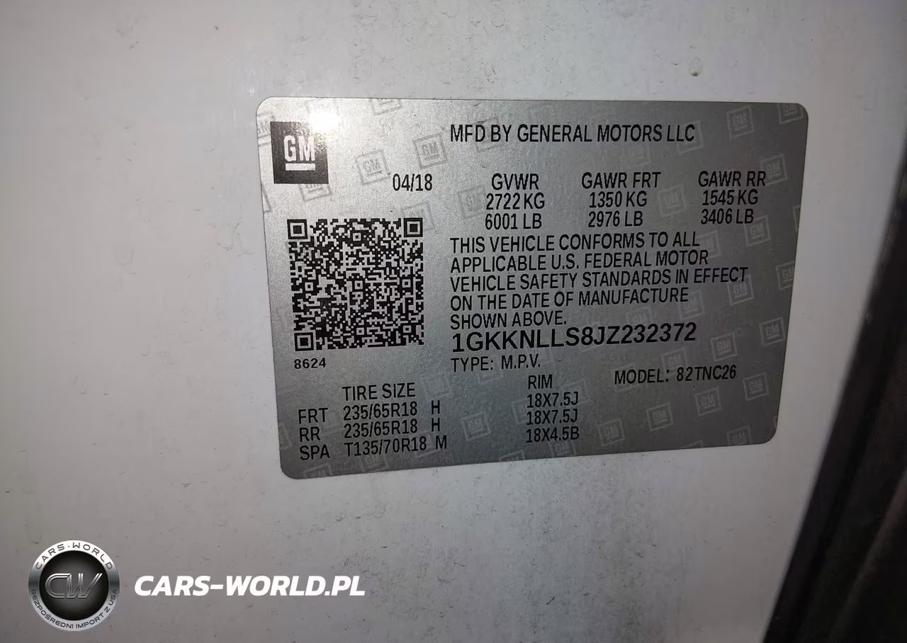 2018 GMC Acadia Sle-2 VIN:1GKKNLLS8JZ232372 - 9