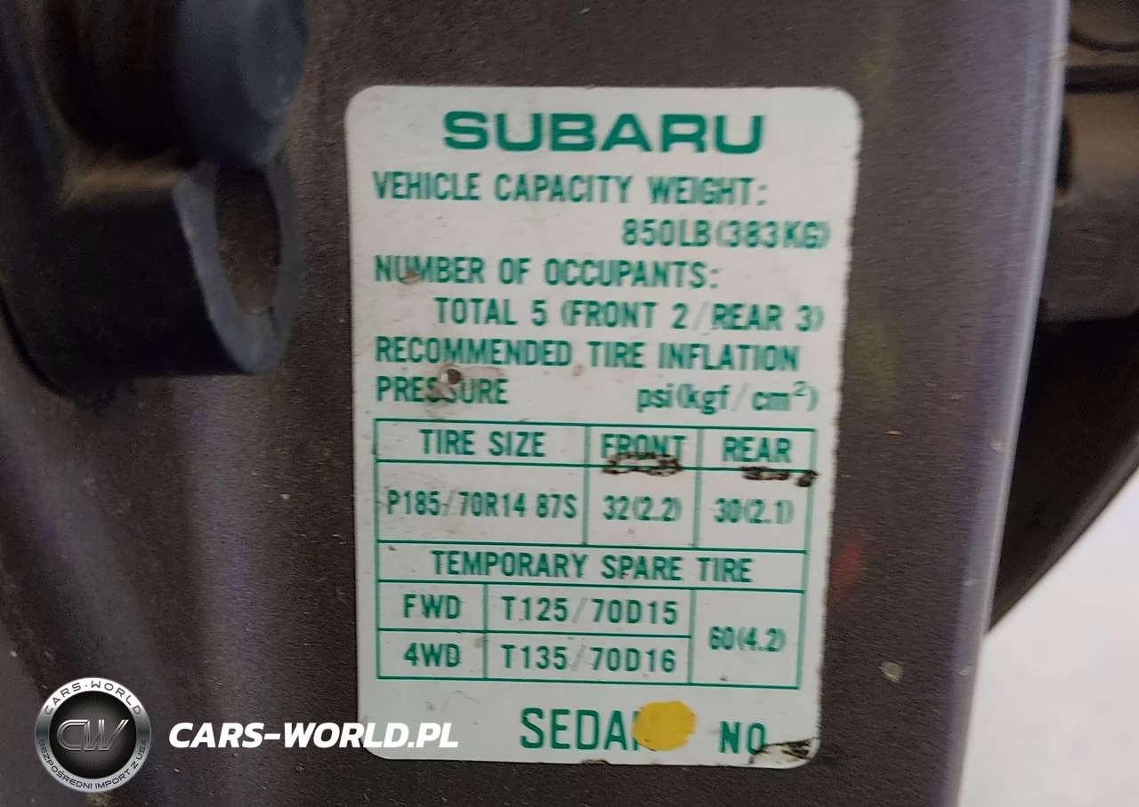1995 Subaru Legacy L VIN:4S3BD6352S7221861 - 9