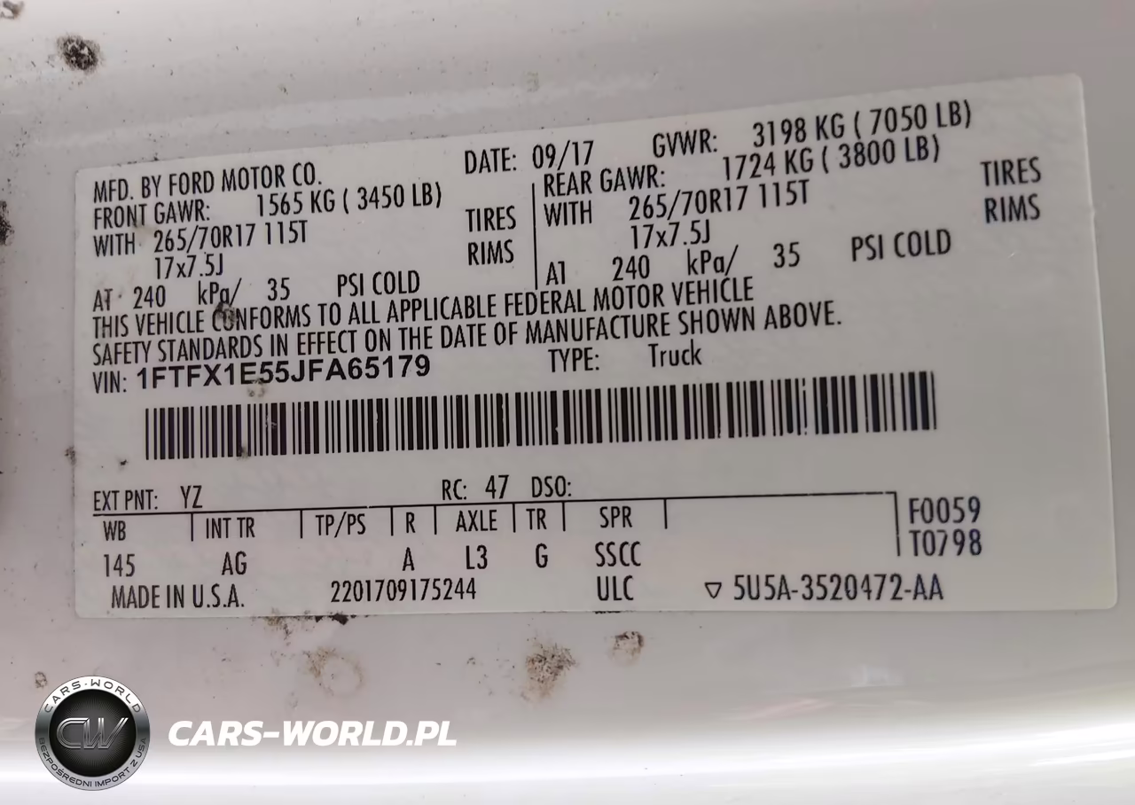 2018 Ford F-150 Xl VIN:1FTFX1E55JFA65179 - 9