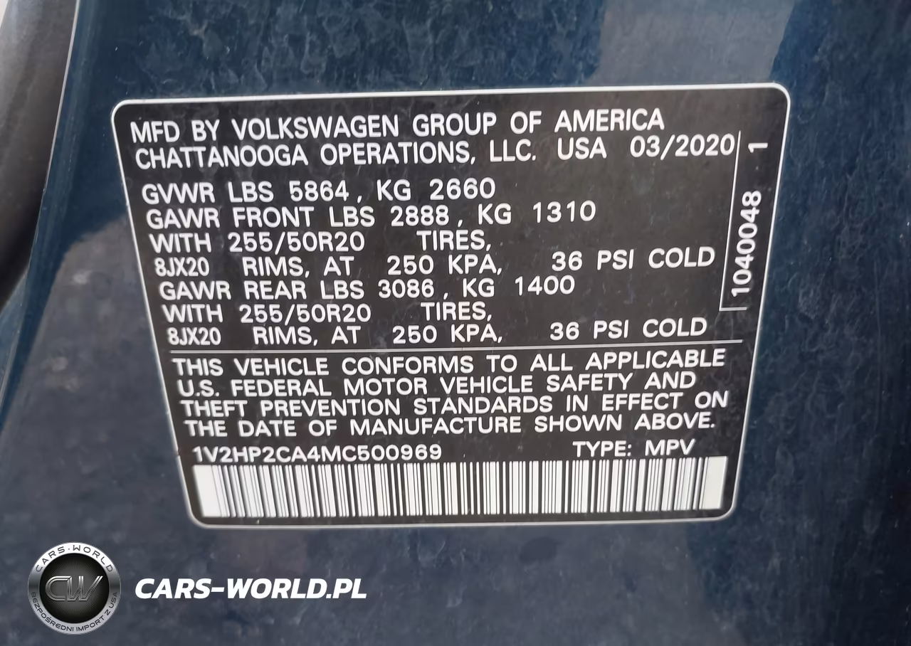 2021 Volkswagen Atlas 2.0T Se W-Technology VIN:1V2HP2CA4MC500969 - 9
