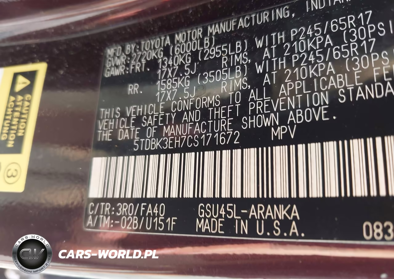 2012 Toyota Highlander Base V6 VIN:5TDBK3EH7CS171672 - 9