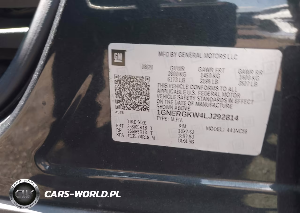 2020 Chevrolet Traverse Fwd Lt Cloth VIN:1GNERGKW4LJ292814 - 9