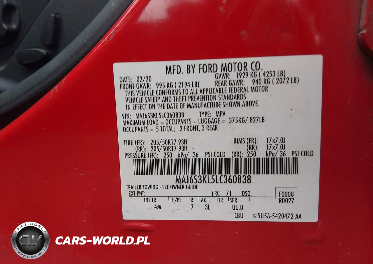 2020 Ford Ecosport Titanium VIN:MAJ6S3KL5LC360838 - 9