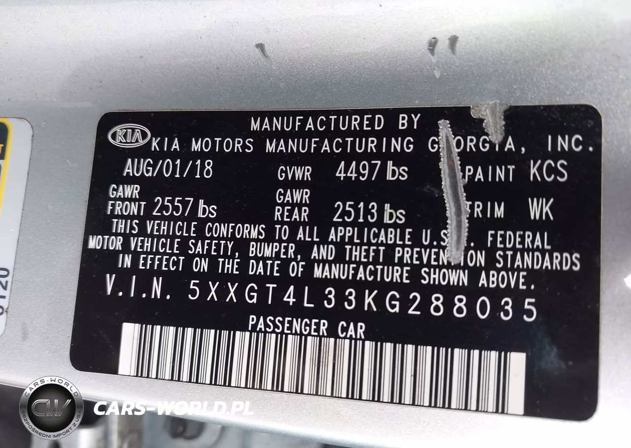 2019 Kia Optima Lx VIN:5XXGT4L33KG288035 - 9