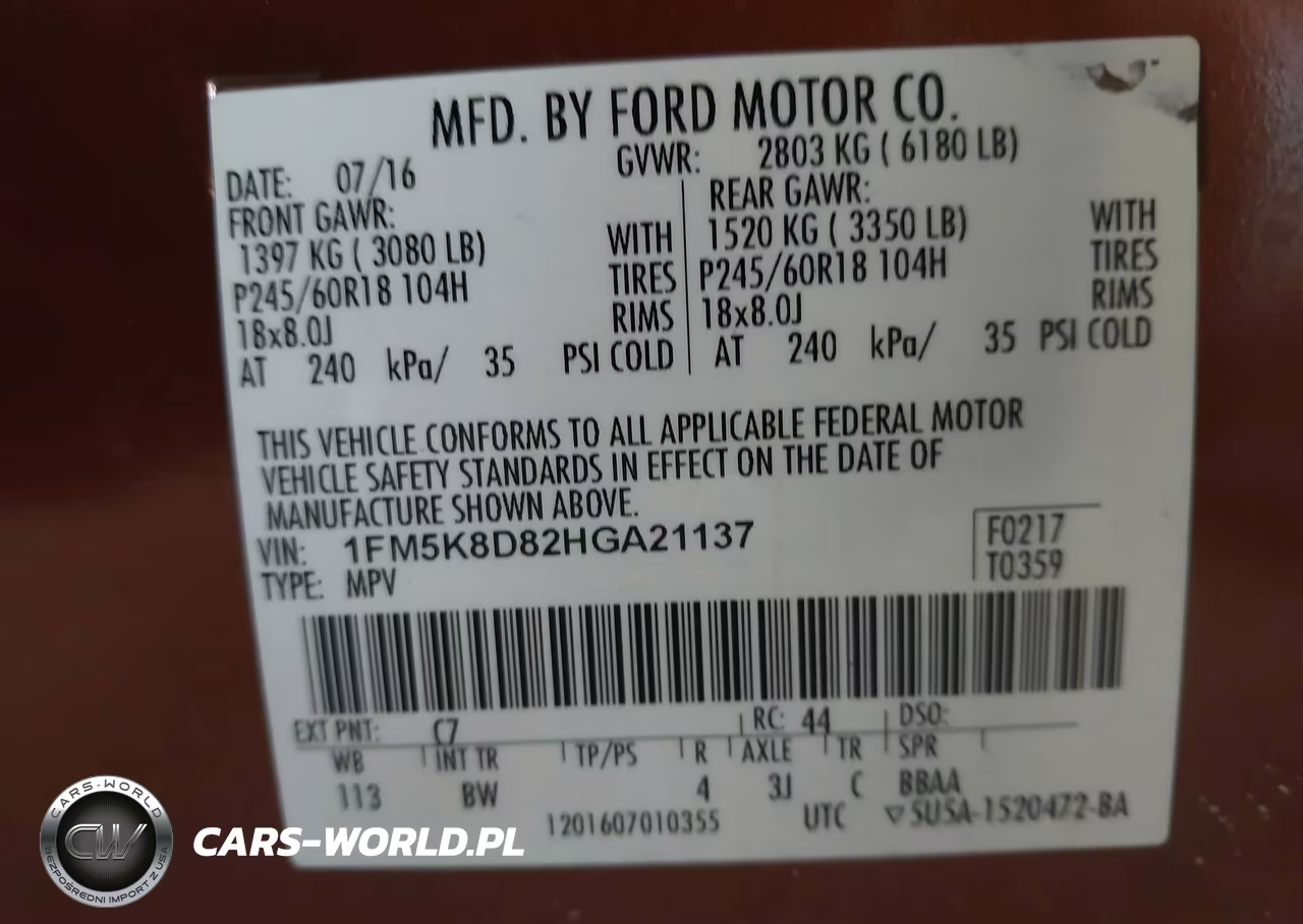 2017 Ford Explorer Xlt VIN:1FM5K8D82HGA21137 - 9