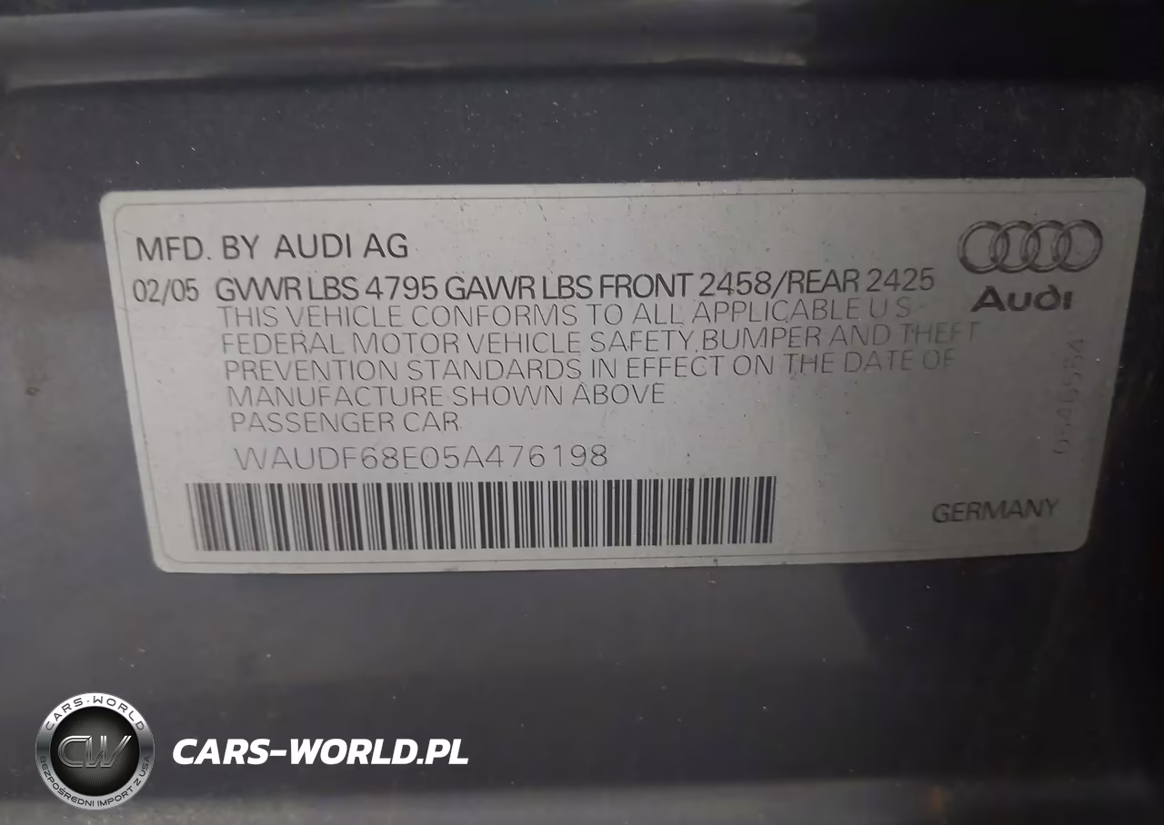 2005 Audi A4 2.0T VIN:WAUDF68E05A476198 - 9