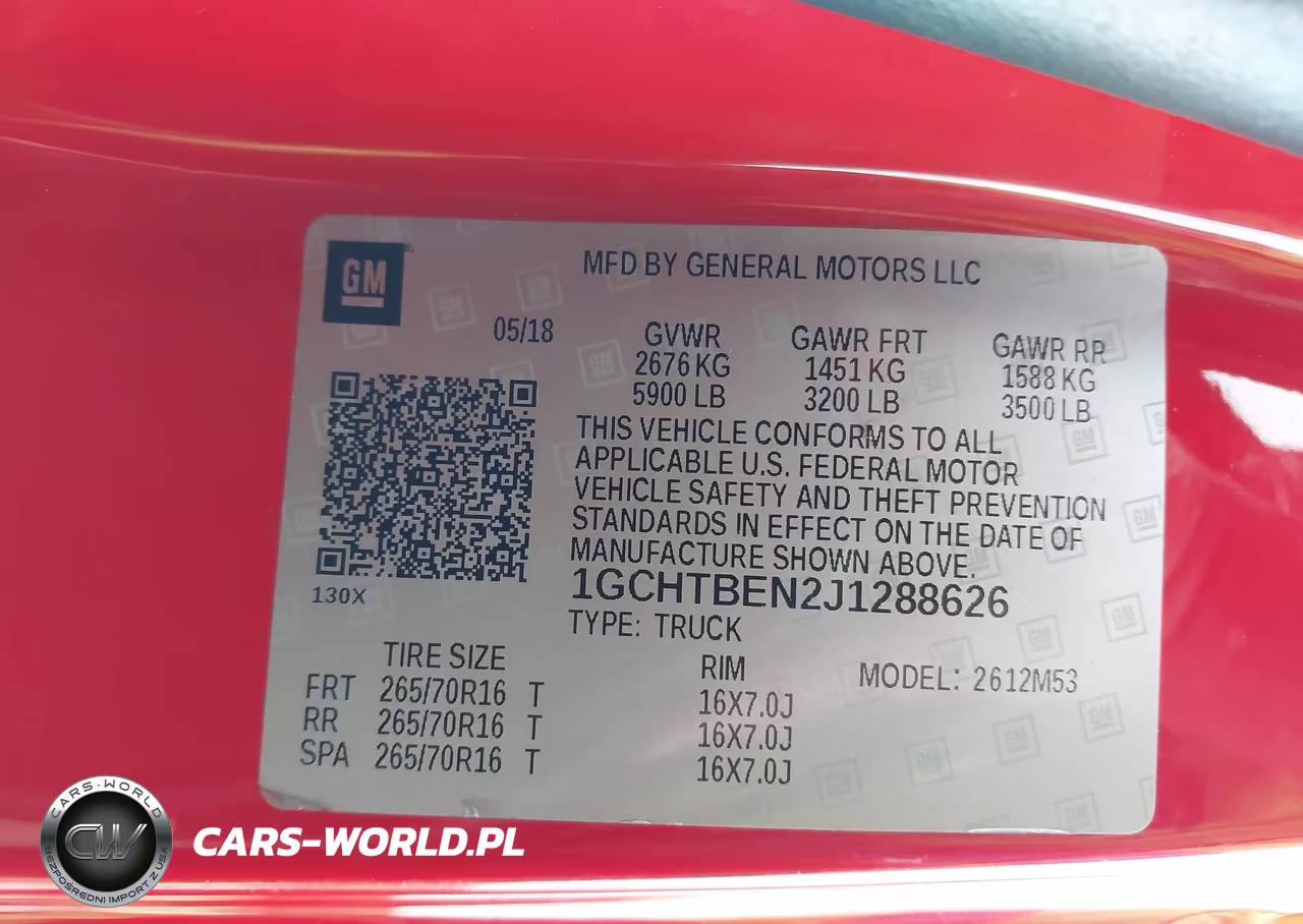 2018 Chevrolet Colorado Wt VIN:1GCHTBEN2J1288626 - 9