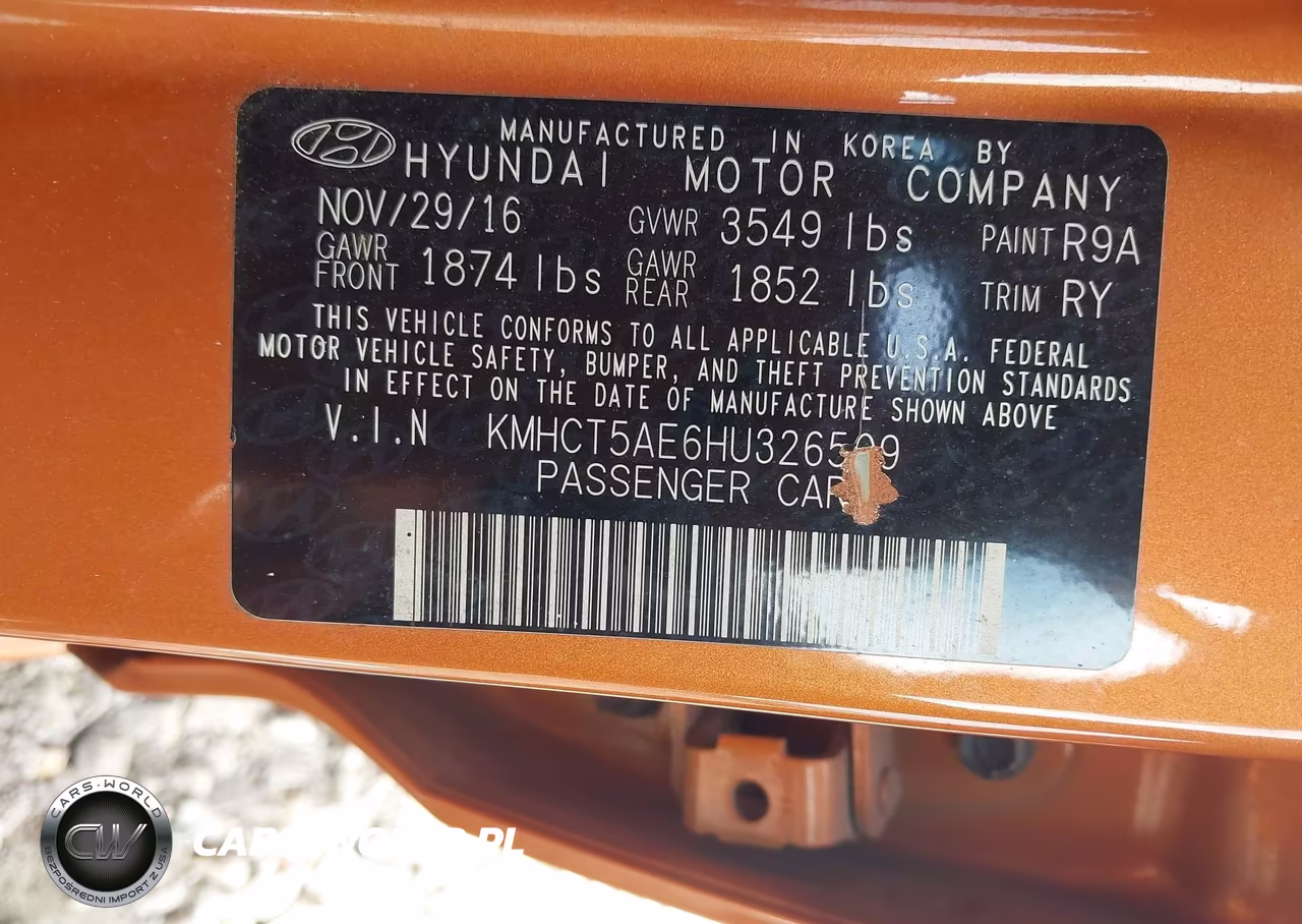 2017 Hyundai Accent Se VIN:KMHCT5AE6HU326509 - 9