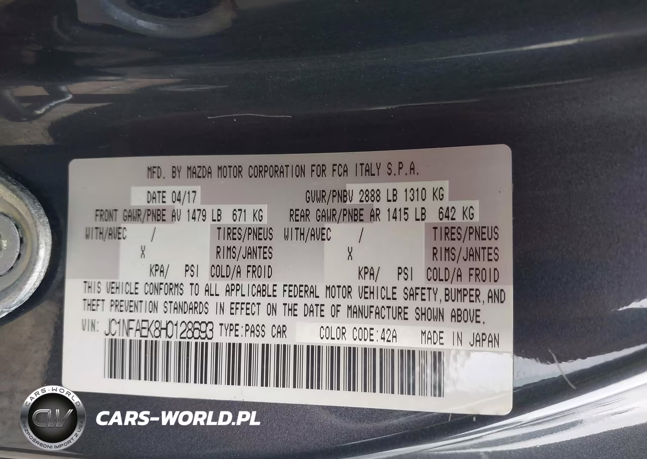 2017 Fiat 124 Spider Classica VIN:JC1NFAEK8H0128693 - 9