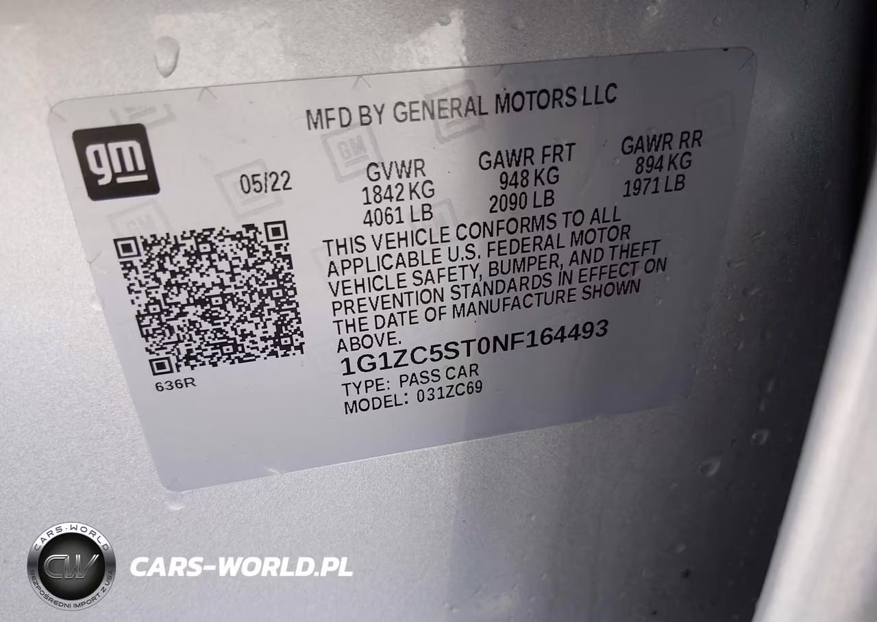 2022 Chevrolet Malibu Ls VIN:1G1ZC5ST0NF164493 - 9