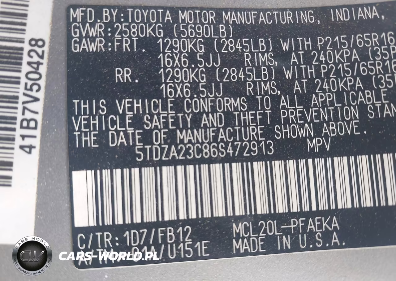 2006 Toyota Sienna Ce VIN:5TDZA23C86S472913 - 9