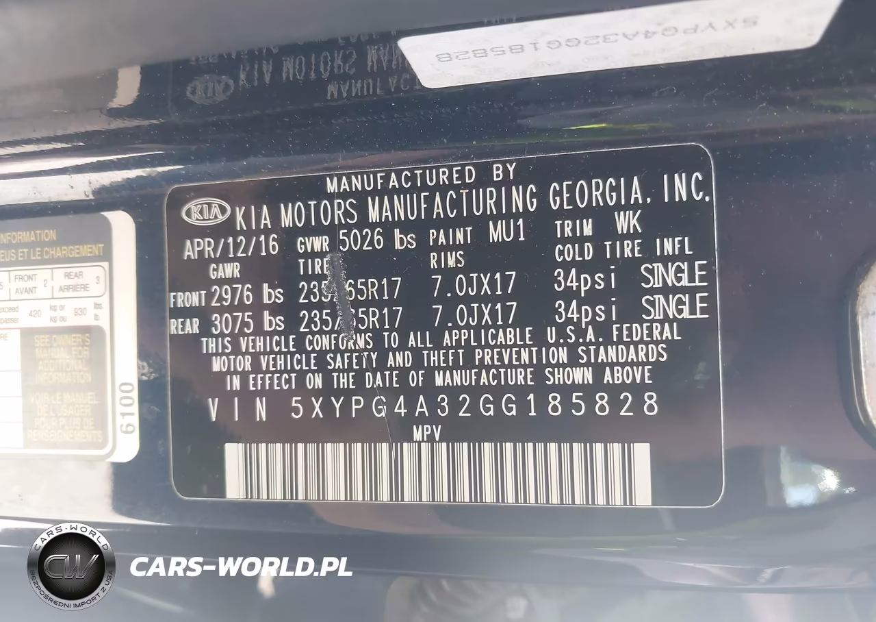 2016 Kia Sorento 2.4L Lx VIN:5XYPG4A32GG185828 - 9