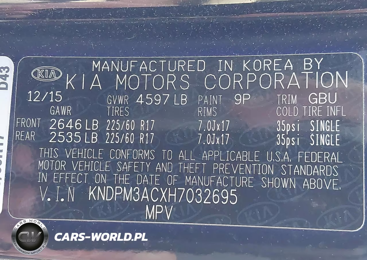 2017 Kia Sportage Lx VIN:KNDPM3ACXH7032695 - 9