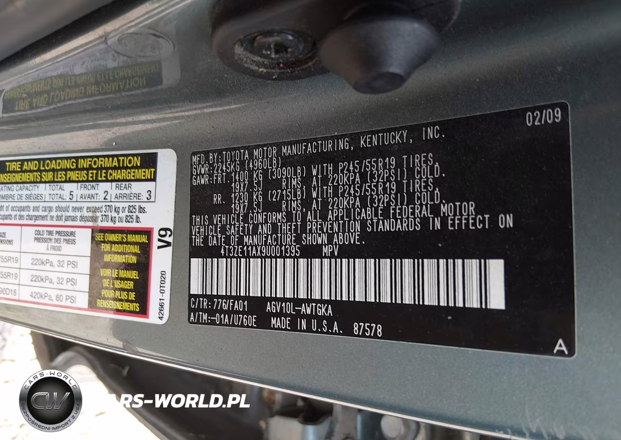 2009 Toyota Venza VIN:4T3ZE11AX9U001395 - 9